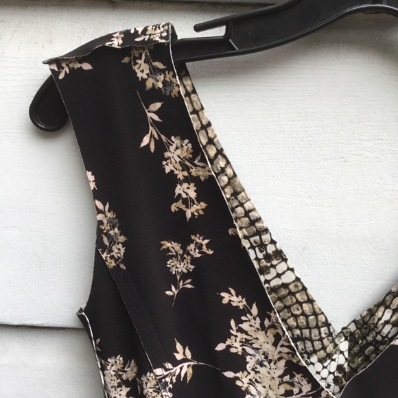 Norma Kamali reversible flared Grace knee length dress python print/flowers XS - Picture 6 of 12